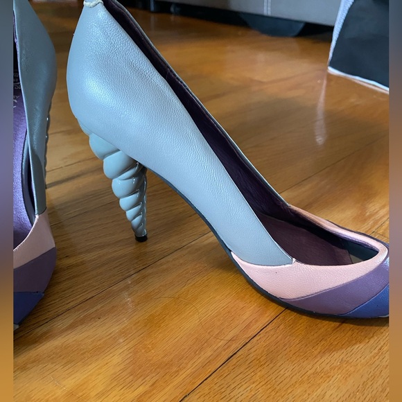Jeffrey Campbell Purple and Pink Heels Peep-Toe Elegance - Picture 2 of 7